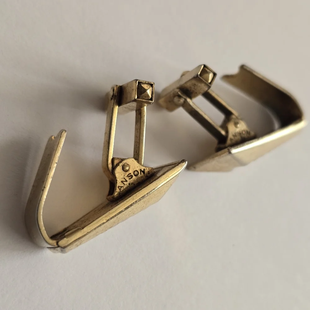 Vintage cuff links Anson cufflinks gold tone